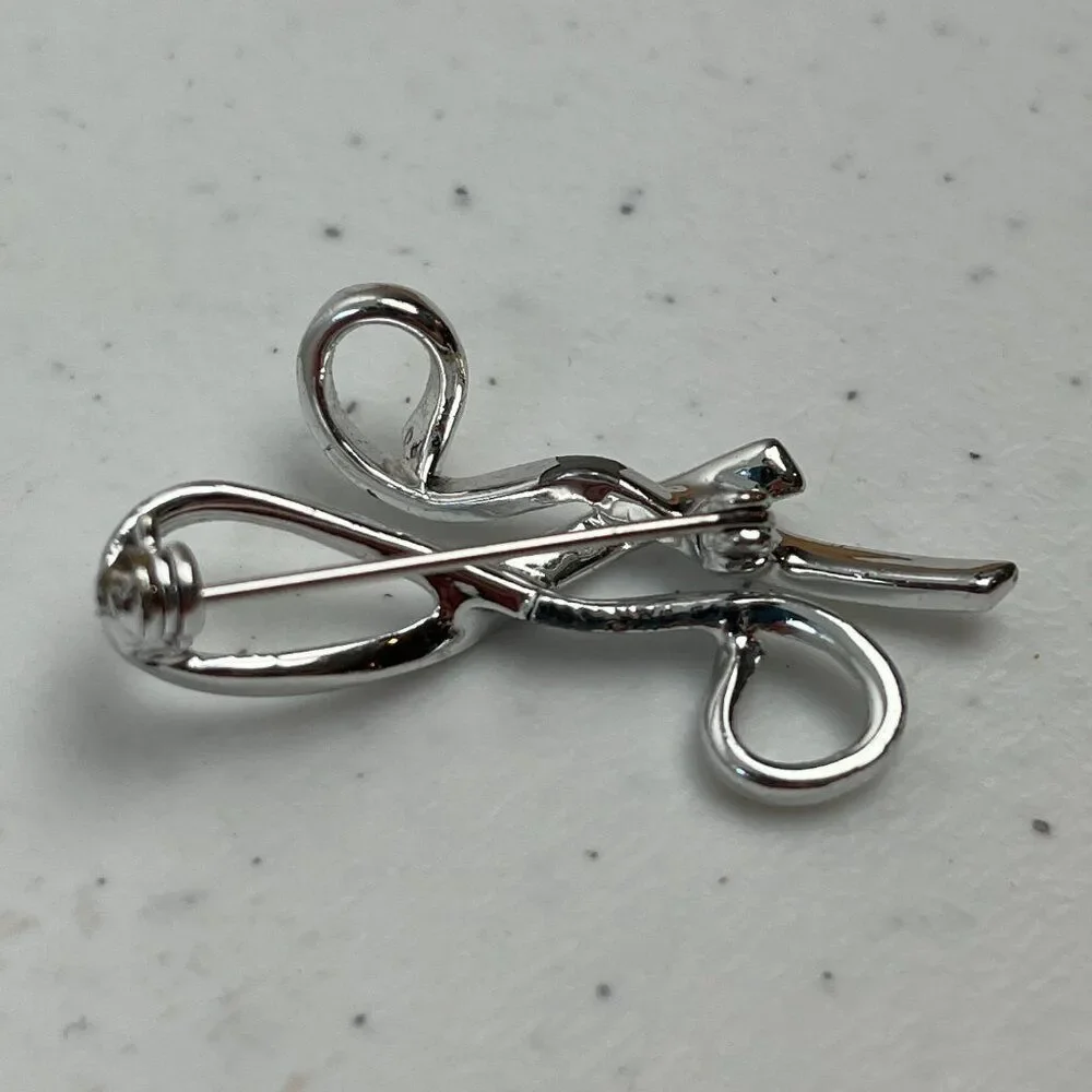 Vintage Estate Silver Tone H Brooch Initial Letter H Name Gift